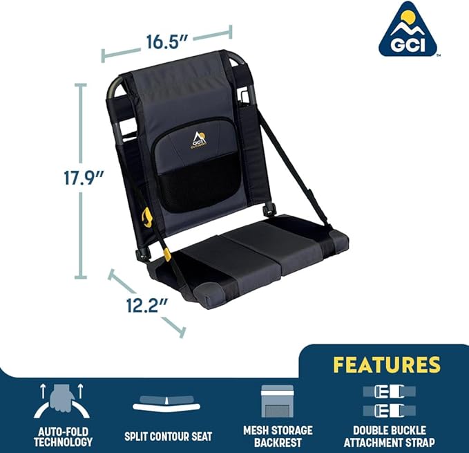 GCI Outdoor SitBacker Adjustable Canoe Seat with Back Support