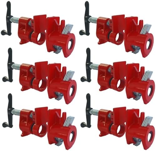 ATPEAM 6 Pack 3/4'' Pipe Clamps for Woodworking Pipe Clamp Fixture