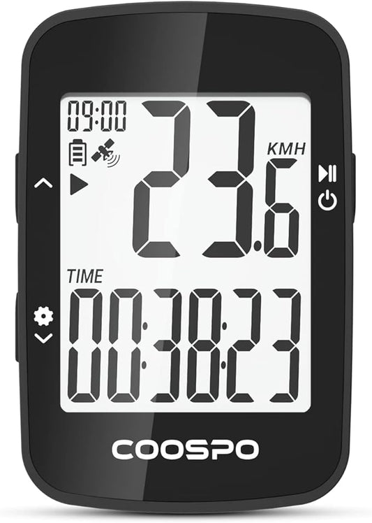COOSPO BC26 Cycling Computer for Road Bikes, Wireless GPS Bike Computer for Entry Level Rider, GPS Bicycle Speedometer Odometer Wireless Cycling Computer with Automatic Backlight