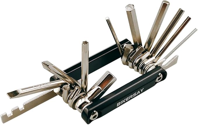 13-in-1 Folding Bicycle Tool Set, Bicycle Multi-Tool with Hex Key & Spoke Nuts for MTB Road Cycling