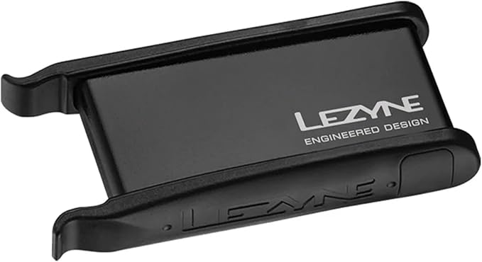 LEZYNE Bicycle Tire Lever Kit | Compact Durable Anodized Aluminum Integrated Patch Kit & Tire Lever Combo | Tire Boot, 6 Gluessless Patches & Stainless Steel Scuffer Included, Black
