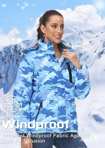 TACVASEN Women's Winter Coats Waterproof Snow Ski Jacket Warm Fleece