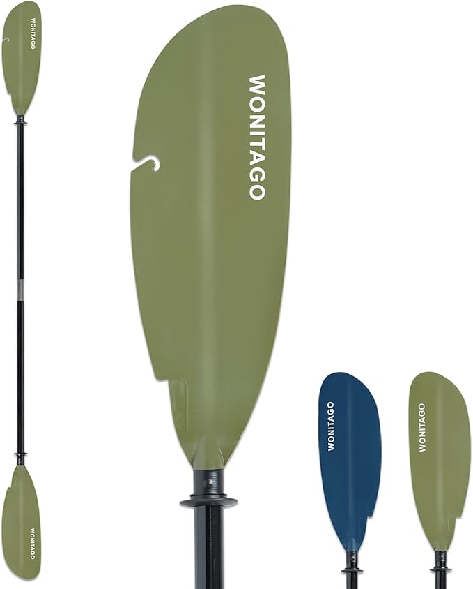 Angler Kayak Paddle with Fiberglass Shaft and Plastic Blade, Adjustable Fihsing Kayak Oar, 86-94" (220-240 cm), 94-102" (240-260 cm), 102-110" (260-280 cm)
