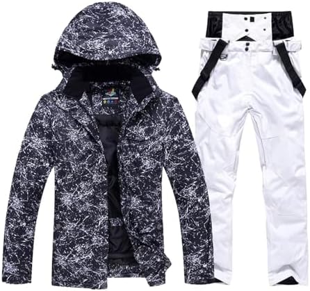 Women's Ski Jackets and Pants Set Waterproof Insulated Snowsuit Winter Warm Skisuit Fashion Snowboarding Snow Coat