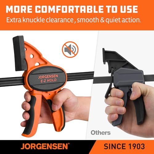 Jorgensen 24" E-Z Hold Medium-Duty Bar Clamps, 400 lbs Load Limit, 2-Pack