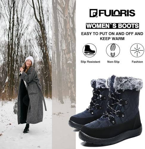 Women's Waterproof Winter Snow Boots Warm Insulation Outdoor Cold Weather Boot for Women Lightweight Fur Lined Non Slip