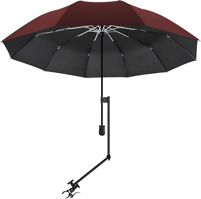 UPF 50+ Beach Umbrella with Adjustable Universal Clamp