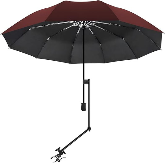 UPF 50+ Beach Umbrella with Adjustable Universal Clamp