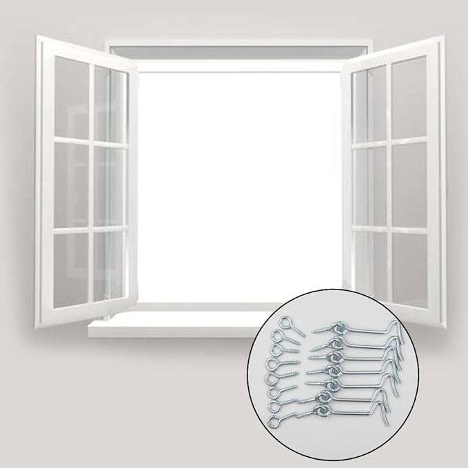 8 Pcs 2.5 inches Cabin Hook Eye Latch Gate Door Swivel Window Door Hook with Mounting Screws (Silver, 2.5 inches)