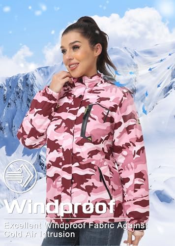 TACVASEN Women's Winter Coats Waterproof Snow Ski Jacket Warm Fleece