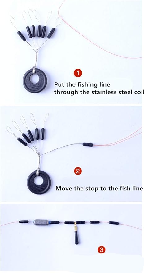 Rubber Fishing Bobber Stopper,6 in 1 Float Sinker Stops,Black Orange & Colorful Oval Cylinder,L M S Float Stop Available