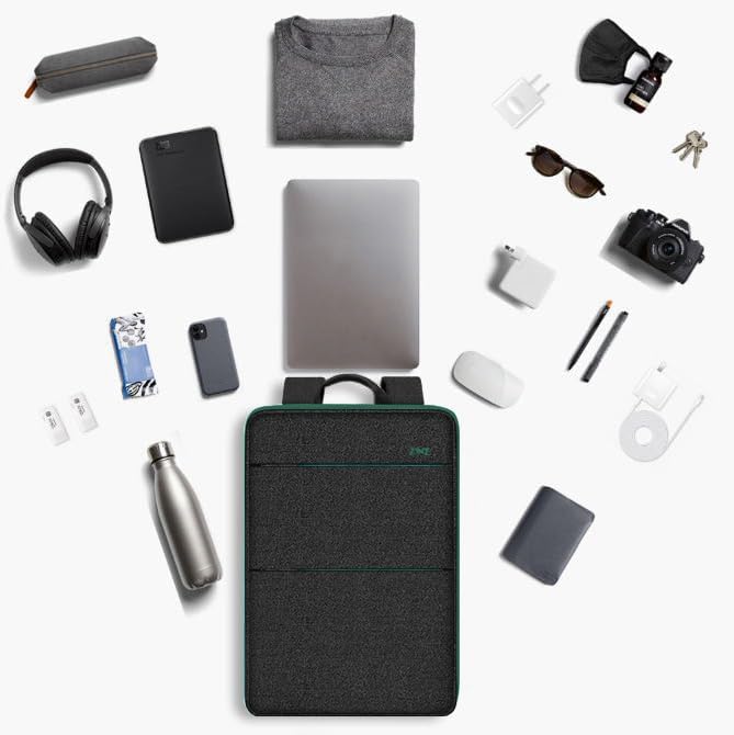 ZINZ Slim & Expandable Laptop Backpack 15 15.6 16 Inch Sleeve with USB Port, Spill-Resistant Notebooks Bag Case for Most 14-16 Inch MacBooks Surface-Books Dell HP Lenovo Asus Computers, BK01GR01