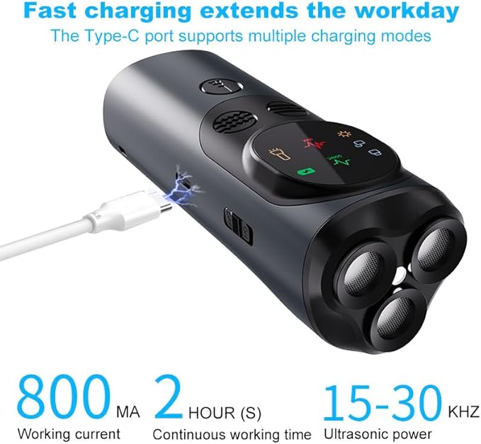 2025 Rechargeable Ultrasonic Dog Bark Deterrent | 50FT Range Anti-Barking Sonic Trainer with LED Screen Display, No Shock Humane Dog Training Device for Indoor & Outdoor Use