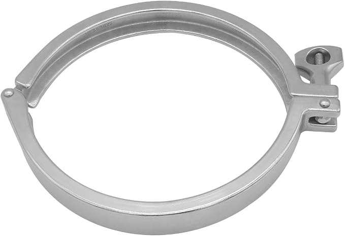 Beduan 4" Sanitary Tri Clamp, 304 Stainless Steel Single Pin Heavy Duty Tri Clamp Clover with Wing Nut for Ferrule TC Tube OD 4"