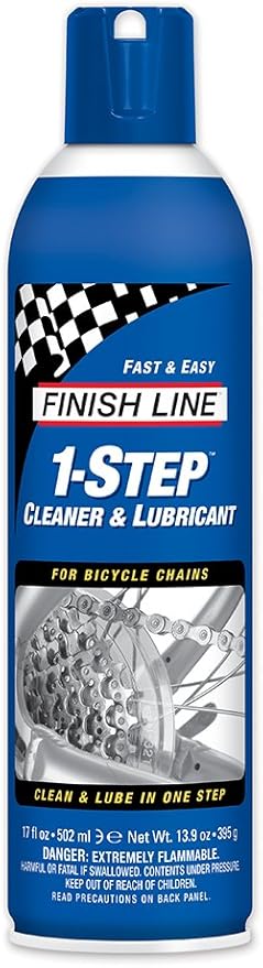 Finish Line 1-Step Bike Chain Cleaner and Lubricant – Cleans, Lubricates & Protects in One Application, Helps Reduce Wear & Friction, Rust Protection for All Bicycle Chains, 17 oz