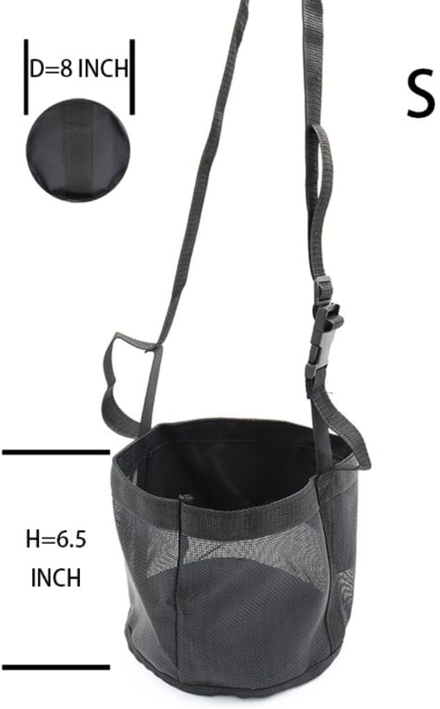 Horse Feed Bag for Grain, Small, Heavy Duty Durable Mesh Horse Feeder with Adjustable Strap, Comfortable Neck, Reinforced Waterproof Bottom Horse Muzzle Feed Bag