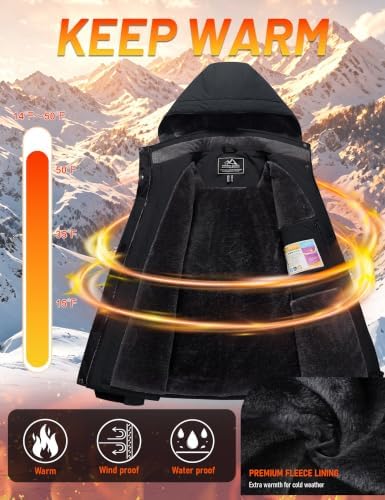 MAGCOMSEN Winter Coats for Women Ski Jackets Snow Waterproof Warm Rain Coat