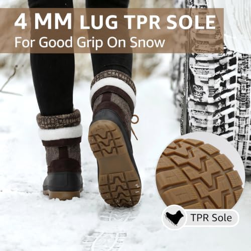 STQ Women's Duck Boots Waterproof Winter Snow Boot