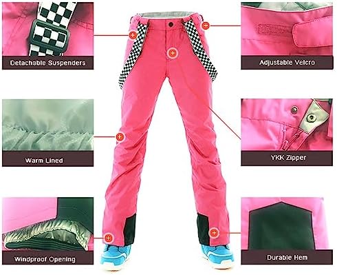 Women's Ski Jackets and Pants Set Windproof Waterproof Insulated Snowsuit Winter Warm Snowboarding Snow Coat