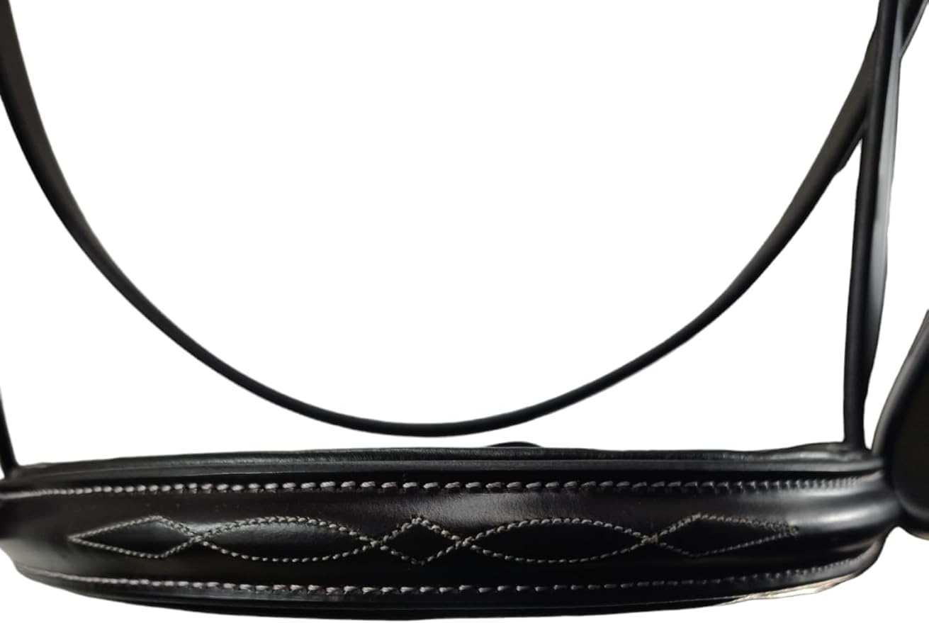 Hunter Bridle - Fancy Stitch with Removable Flash – Anatomical Padded Crown, Classic Hunter Style