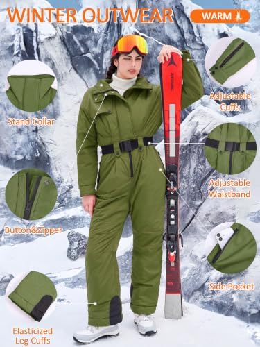 Womens Snow Suits Onesie Ski Suit Winter Waterproof Snowsuit Jacket