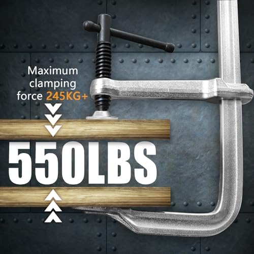 Heavy-Duty 12-Inch F-Clamps, 4-Pack, 550 Lbs Forged Alloy Steel