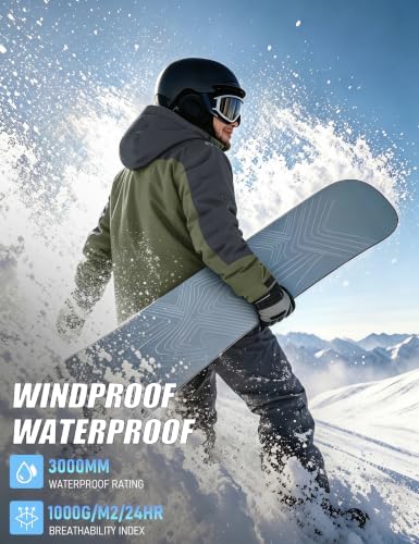 MAGCOMSEN Men's Winter Coats Water Resistant Ski Snow Jacket Warm Fleece Jacket Parka Raincoats With Hood Multi-Pockets