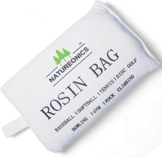 Rosin Bag for Improved Grip in Baseball, Bowling, Softball, Pickleball, Tennis, Disc Golf, Gym & Weight Lifting, Pole Grip and Rock Climbing - 5.3 Oz, White, 5.12 x 3.4 Inches.