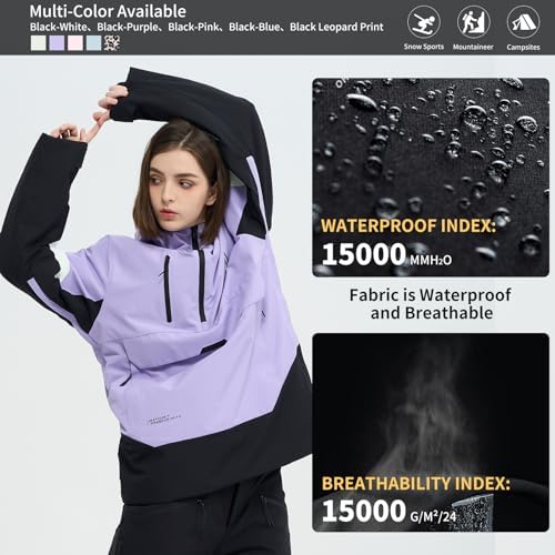 Womens Mens Snowboard jacket Baggy Ski Pullover Hoodie