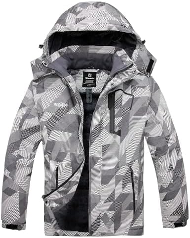 wantdo Men's Softshell Waterproof Polar Fleece Breathable Climbing Ski Coat