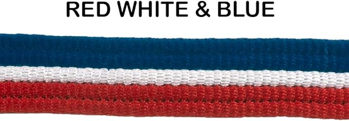 Southwestern Equine Lunge Line for Horses Cotton Horse Lunge Line with Bolt Snap & Rubber Stop (Red White & Blue, 24')