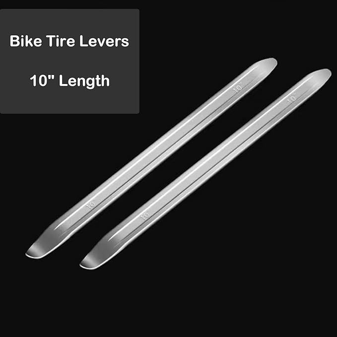 10" Tire Spoons Tire Iron Bike Tire Levers- 2Pcs Heavy-Duty Steel Tire Removal & Changing Tool for Motorcycle, Bicycle, Lawn Mower, Scooter, Small Vehicles