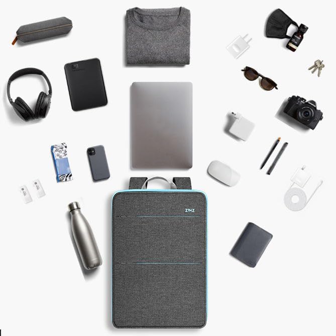 ZINZ Slim & Expandable Laptop Backpack 15 15.6 16 Inch Sleeve, Spill-Resistant Notebooks Bag Case for Most 14-16 Inch MacBooks Surface-Books Dell HP Lenovo Asus Computers,LG01Y02
