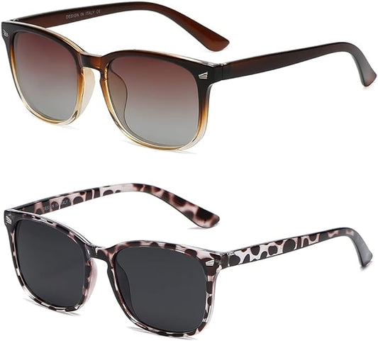 DUSHINE レディース 偏光サングラス クラシックレトロスタイル UV400保護