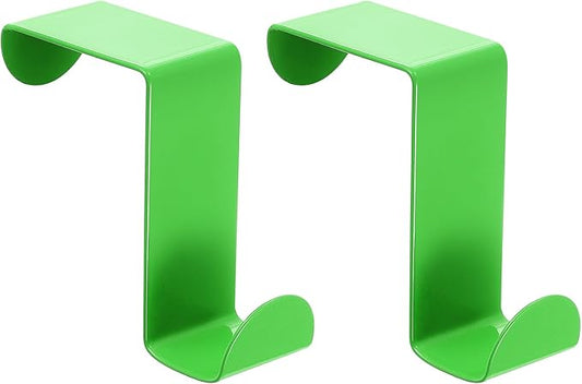 uxcell Over The Door Hooks,2pcs - Stainless Steel Door Hangers Hooks, S-Shaped Double Hooks for Hanging Clothes, Hats, Towels (Green)