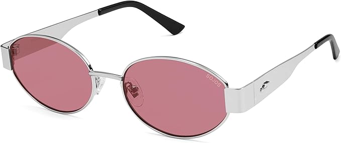 SOJOS Retro Oval Sunglasses for Women Trendy Classic Shades UV400 Protection SJ1256