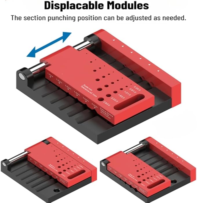 T0012 Round Stick Punching Positioner | Precision Drill Guide Jig for Model Building, Woodworking & DIY |Adjustable Locator with Scales (T0012)