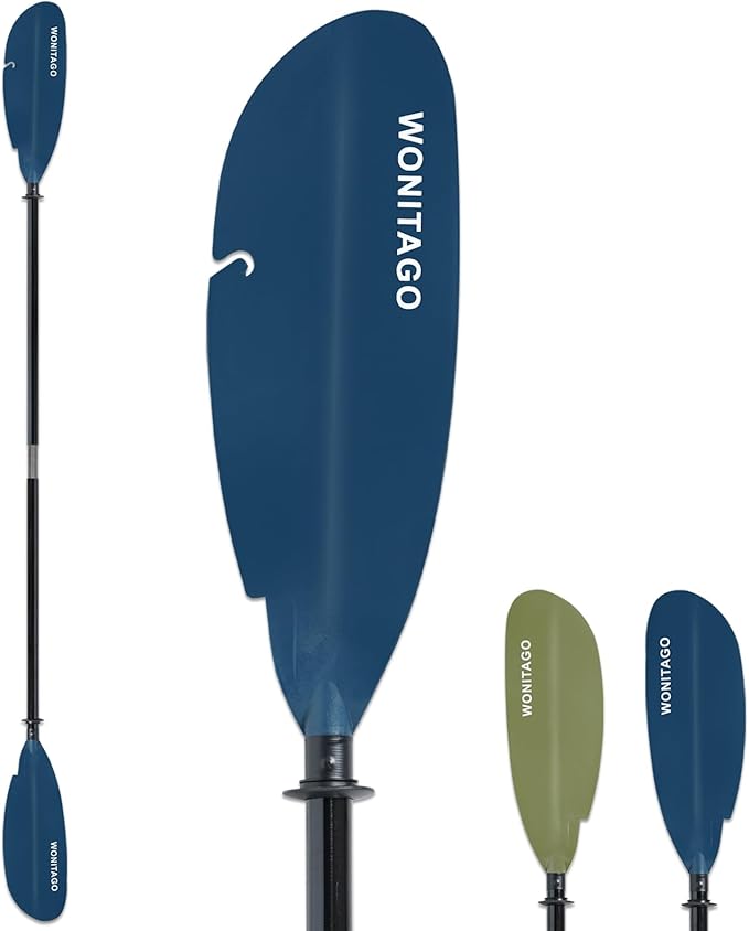 Angler Kayak Paddle with Fiberglass Shaft and Plastic Blade, Adjustable Fihsing Kayak Oar, 86-94" (220-240 cm), 94-102" (240-260 cm), 102-110" (260-280 cm)