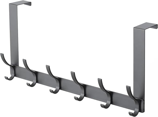 BOOMIBOO Over The Door Hooks, Sturdy Door Hanger, Towel Rack Towel Hooks for Bathroom 12 Hooks Large Over The Door for Bathroom, Bedroom，Kitchen