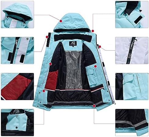 Women's Ski Jackets and Pants Set Waterproof Insulated Snowsuit Winter Warm Skisuit Fashion Snowboarding Snow Coat