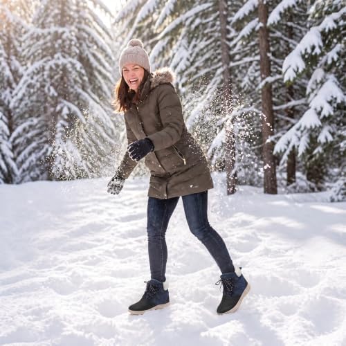 BARERUN Womens Waterproof Winter Snow Boots Lightweight Warm Ankle Booties