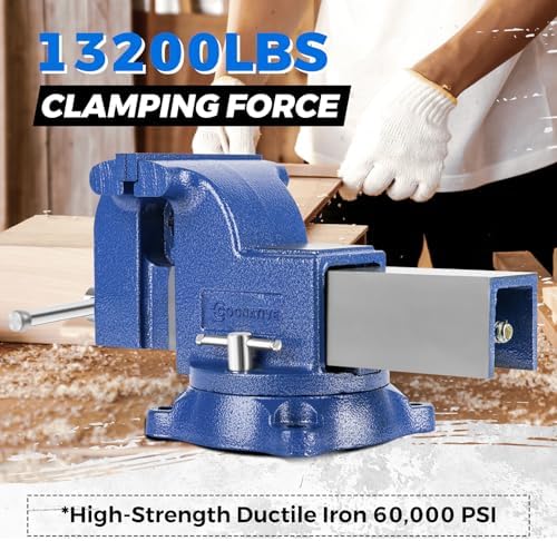 6” 360° Ductile Iron Bench Vise, 13200LB Force