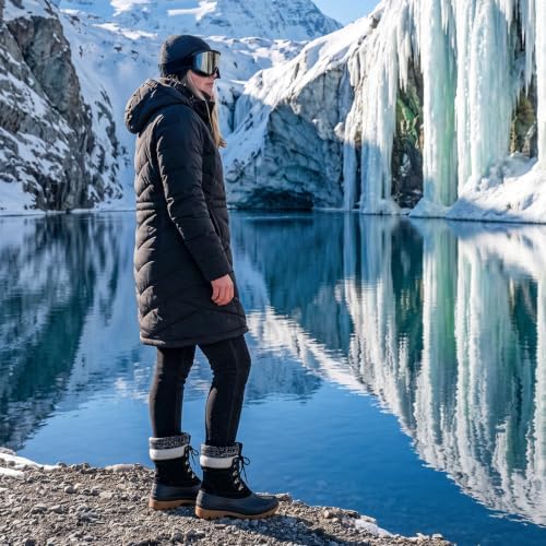 Womens Duck Boots Waterproof Winter Snow Mid-Calf Booties for Cold Weather