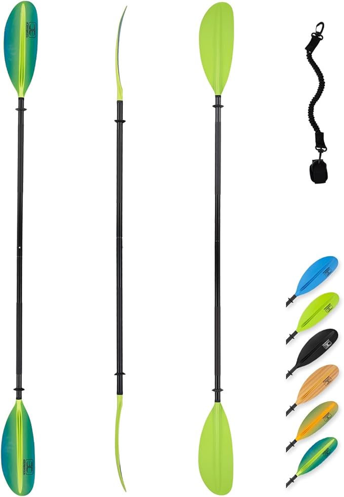OCEANBROAD カヤックパドル 86インチ/218cm、90.5インチ/230cm、95インチ/241cm 合金シャフト カヤックボート カヌー用オール（パドルリーシュ付き）