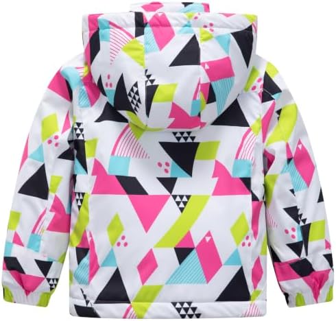 KVE Girls' Ski Jacket Waterproof Hooded Insulated Winter Coat