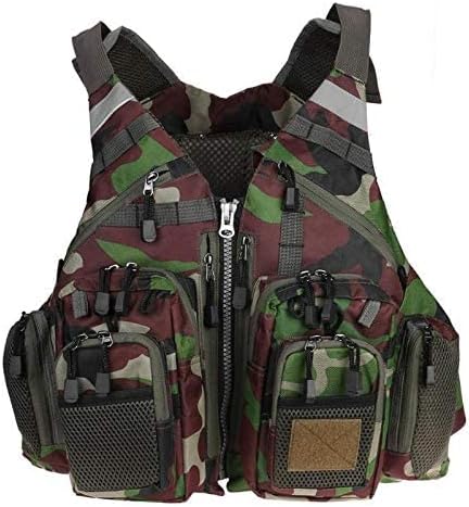 JKSPORTS Fly Fishing Vest - Fishing Safety Life Jacket for Swimming, Sailing, Boating, Kayak - Floating Multifunction Breathable Backpack for Men and Women - Adjustable, Grey/Green/Red/Blue