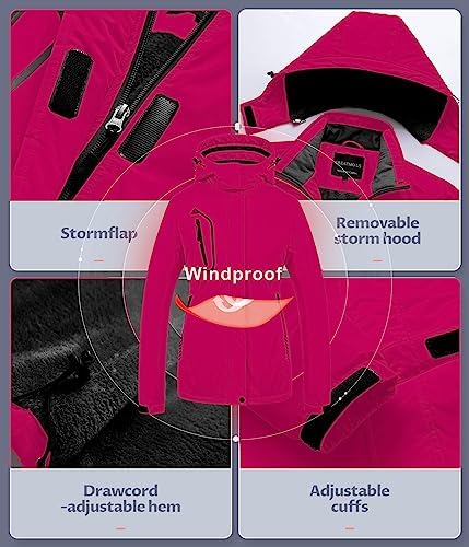 Women's Mountain Waterproof Ski Jacket Windproof Snowboarding Jacket Warm Winter Coat Raincoat