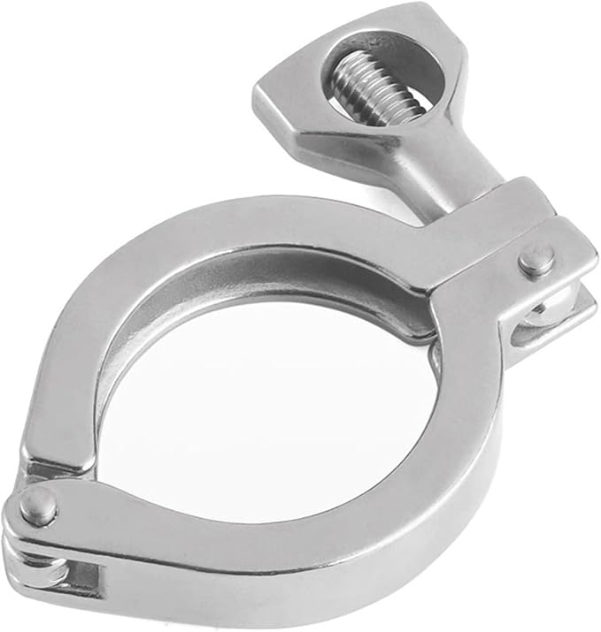 Stainless Steel 304 Heavy-Duty Single Pin Tri-Clamp with Wing Nut and Silicone Gasket， Design for Ferrule TC(3" Tri-clamp+Silicone Gasket) (3 Inch Tri clamp Size: 10 Pack)