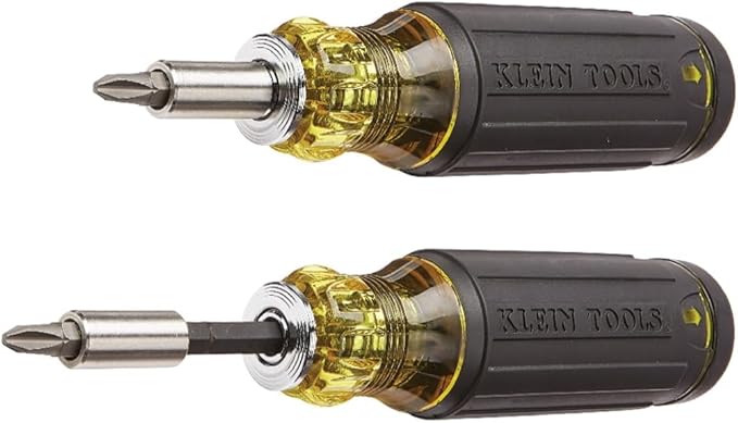 Klein Tools 32303 Multi-Bit Screwdriver / Nut Driver, Impact Rated 14-in-1 Magnetic Screwdriver Set Phillips, Slotted, Square, Combo, Torx