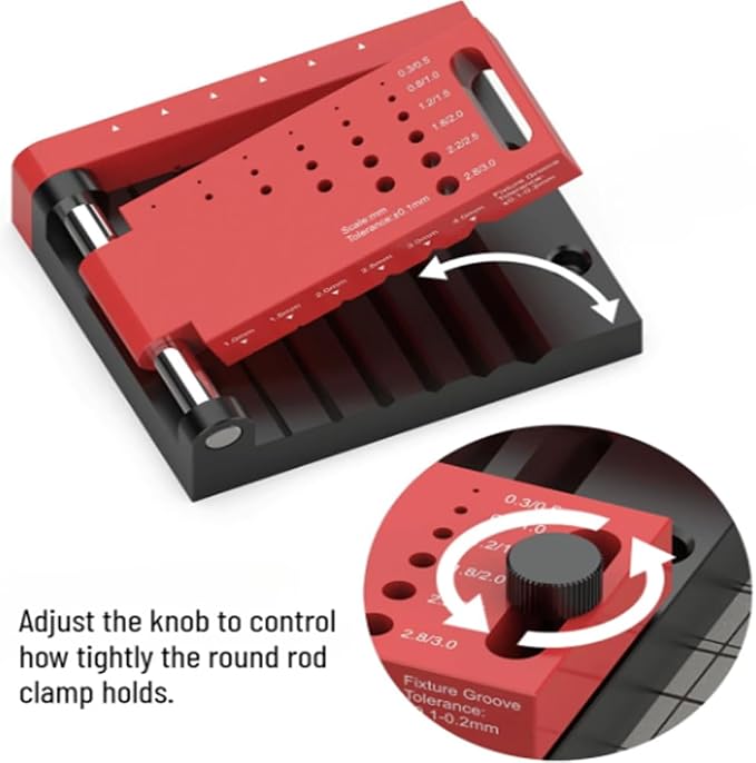 T0012 Round Stick Punching Positioner | Precision Drill Guide Jig for Model Building, Woodworking & DIY |Adjustable Locator with Scales (T0012)